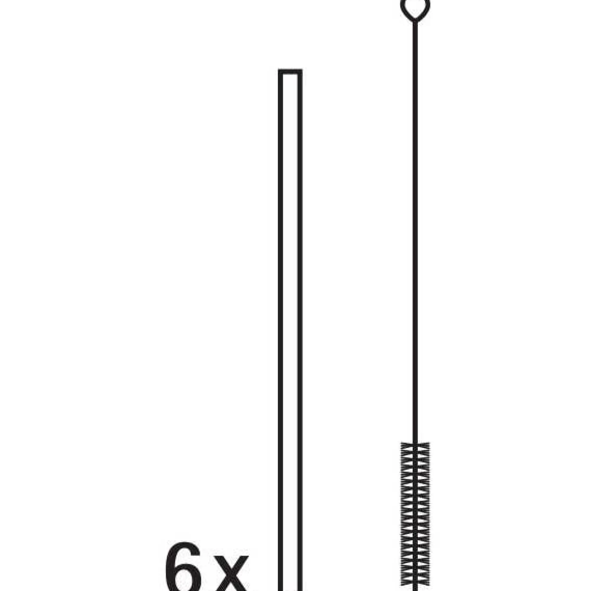WMF Baric Trinkhalm-Set Cromargan®, 18 cm, 6-teilig plus mit Reinigungsbürste| Barzubehör