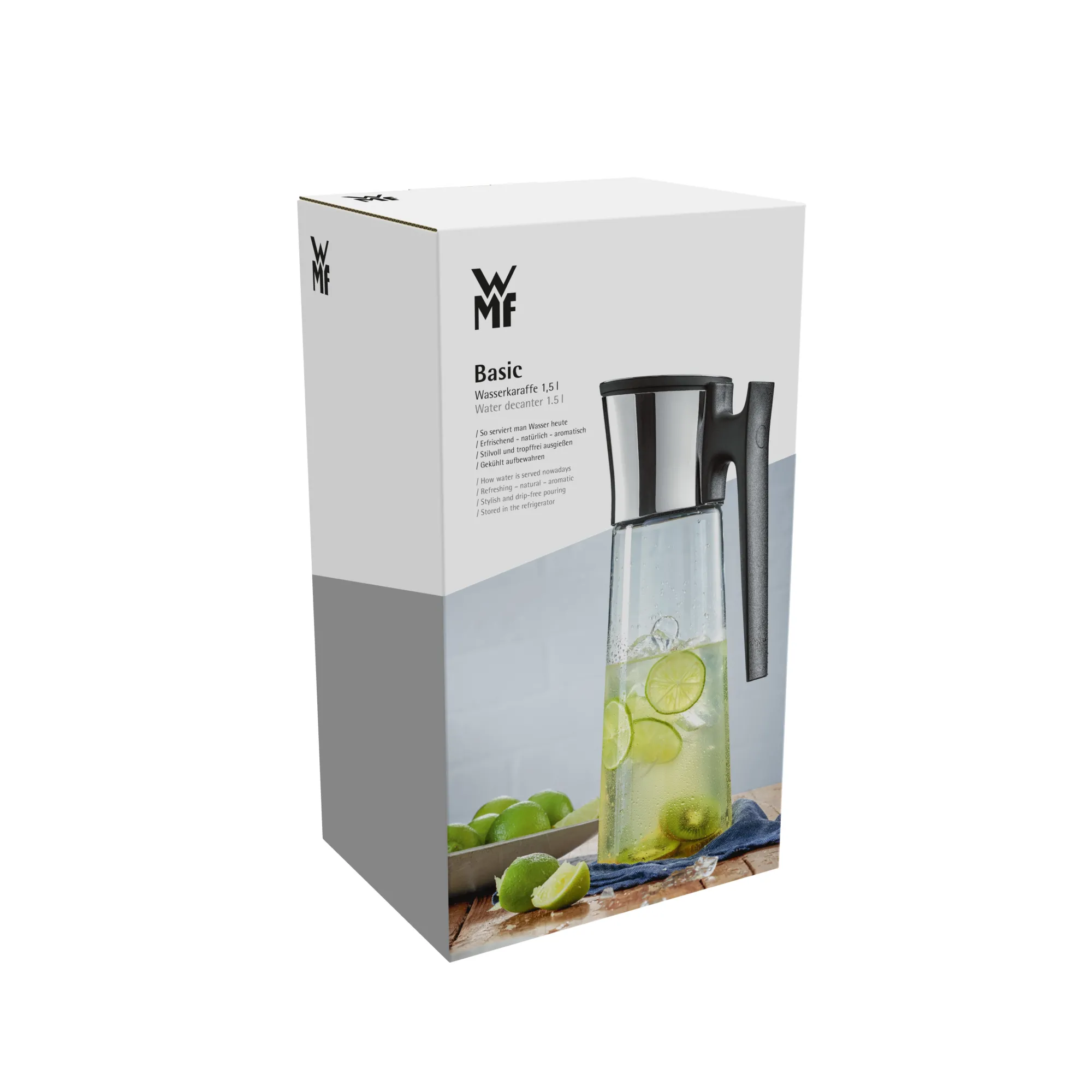 WMF Basic Wasserkaraffe mit Griff, 1,5 l, Schwarz| Karaffen & Dekanter