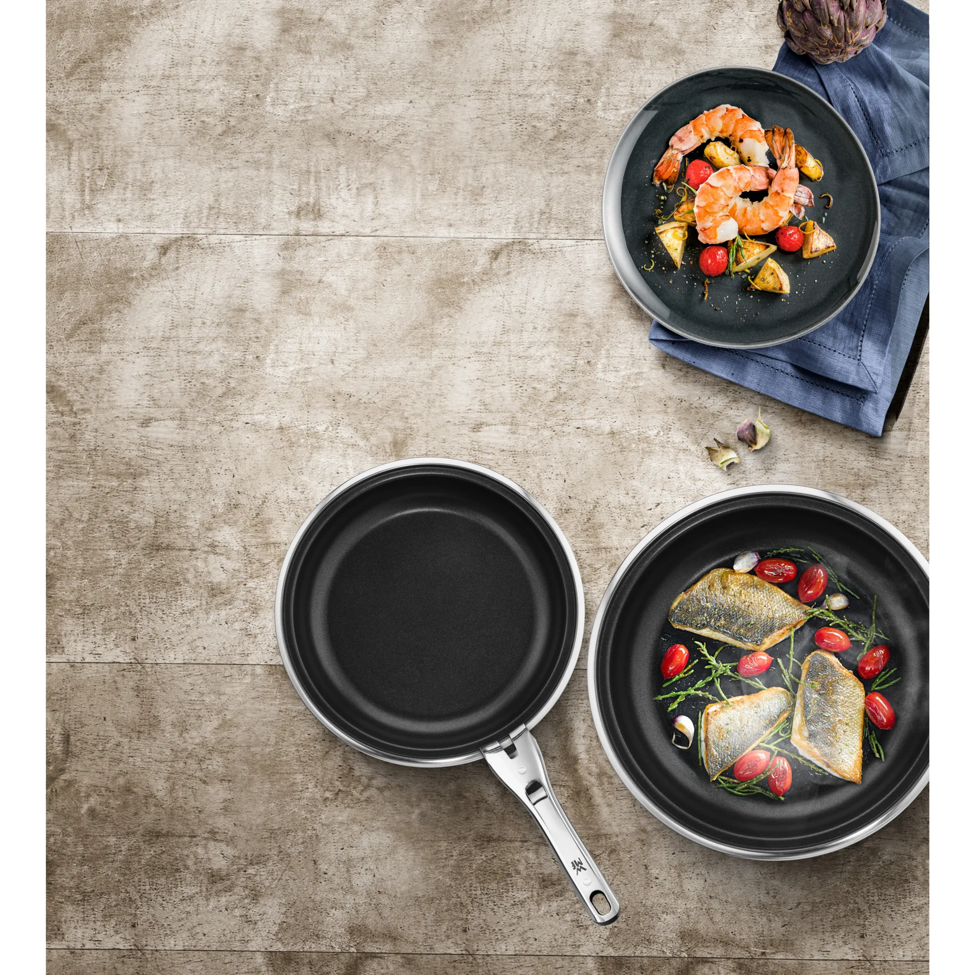 WMF Click&Serve Pfannen Vorteils-Set*, 3-teilig| Induktionspfannen|Pfannen-Sets
