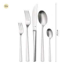 WMF Corvo Besteck-Set, 66-teilig, Cromargan protect®| Besteck-Sets