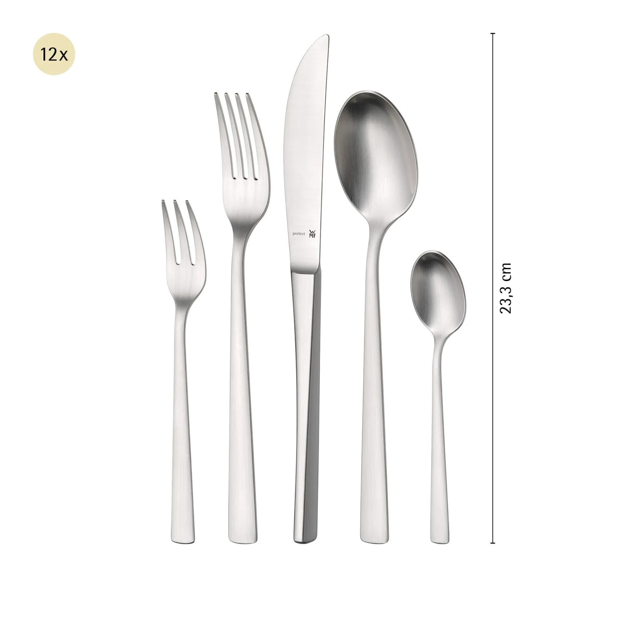 WMF Corvo Besteck-Set, 66-teilig, Cromargan protect®| Besteck-Sets