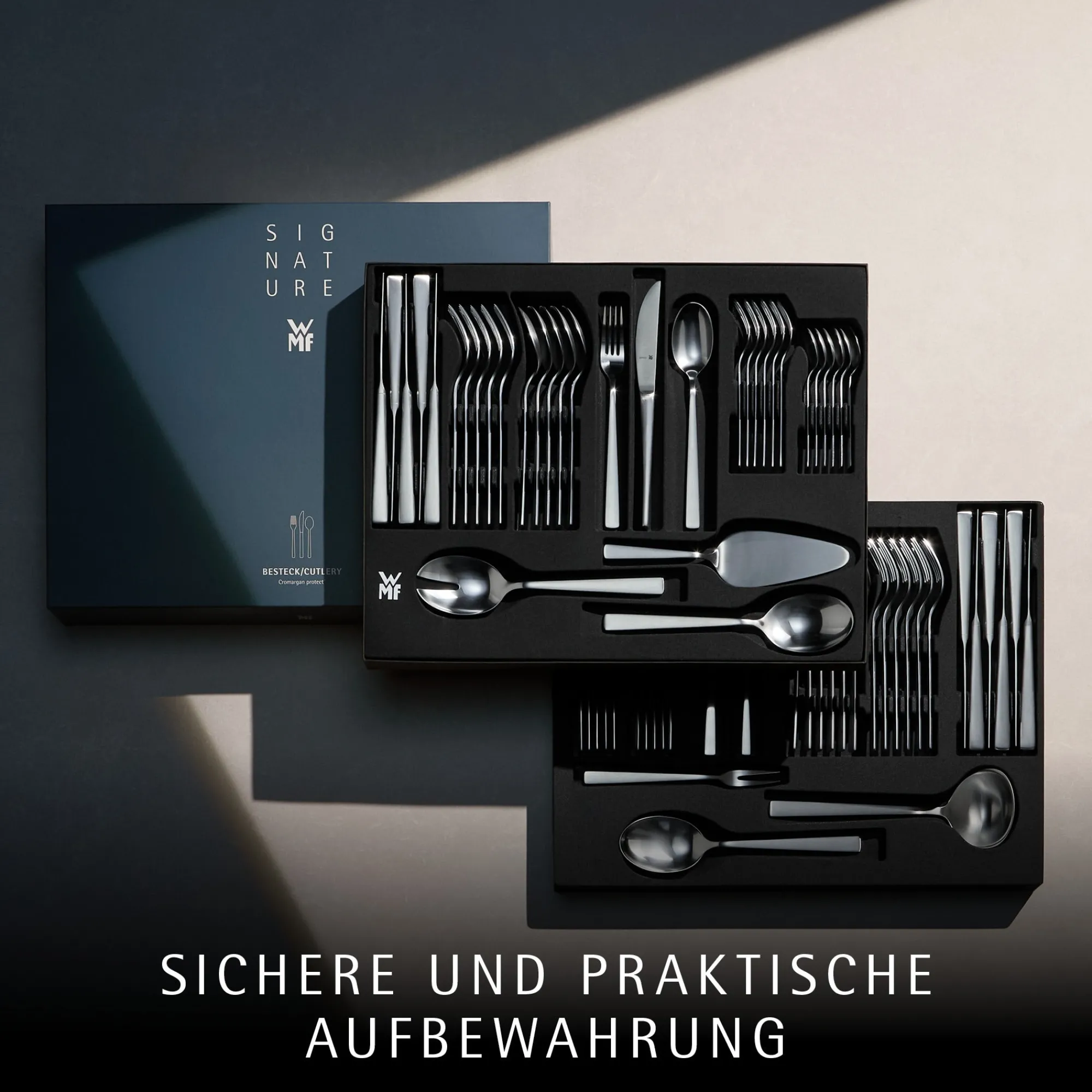 WMF Corvo Besteck-Set, 66-teilig, Cromargan protect®| Besteck-Sets