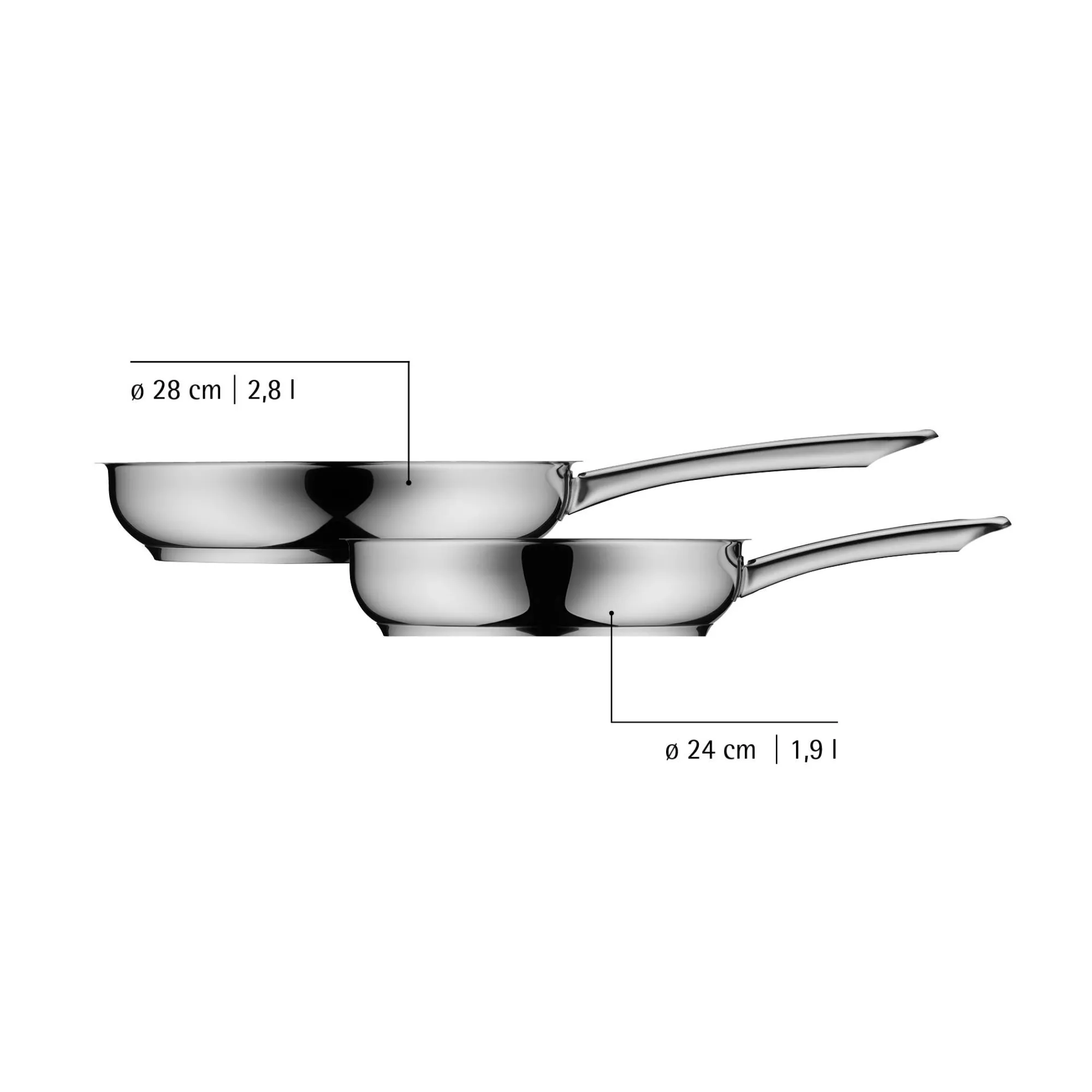 WMF Devil Bratpfannen-Set, 2-teilig, 24 und 28 cm| Induktionspfannen|Bratpfannen