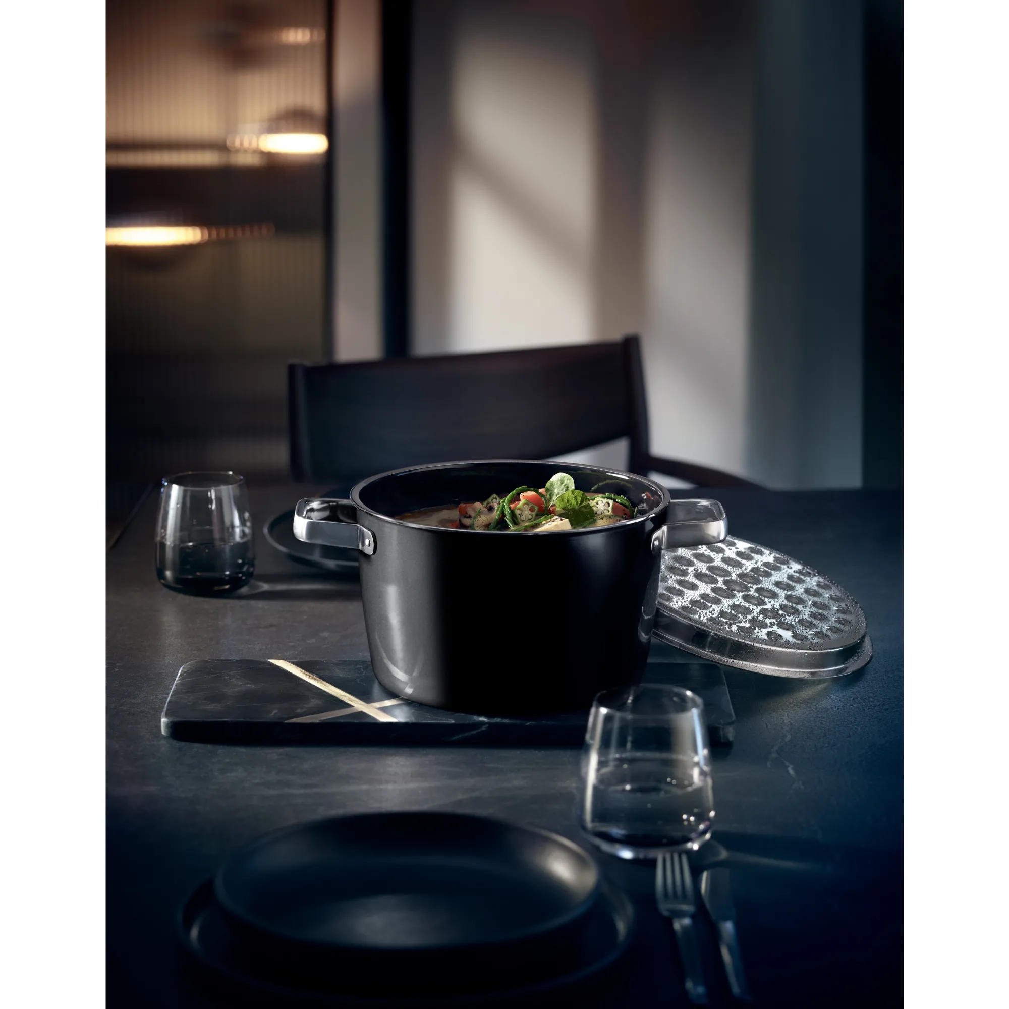 WMF Fusiontec Aromatic Kochtopf, 24 cm, Black| Kochtöpfe|Induktionstöpfe