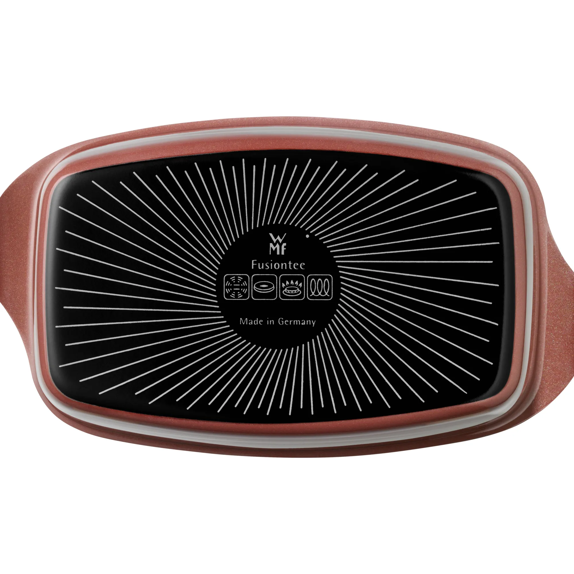 WMF Fusiontec Mineral Bräter mit Glasdeckel, rechteckig, 32 x 21 cm, Rose Quartz| Bräter & Schmortöpfe