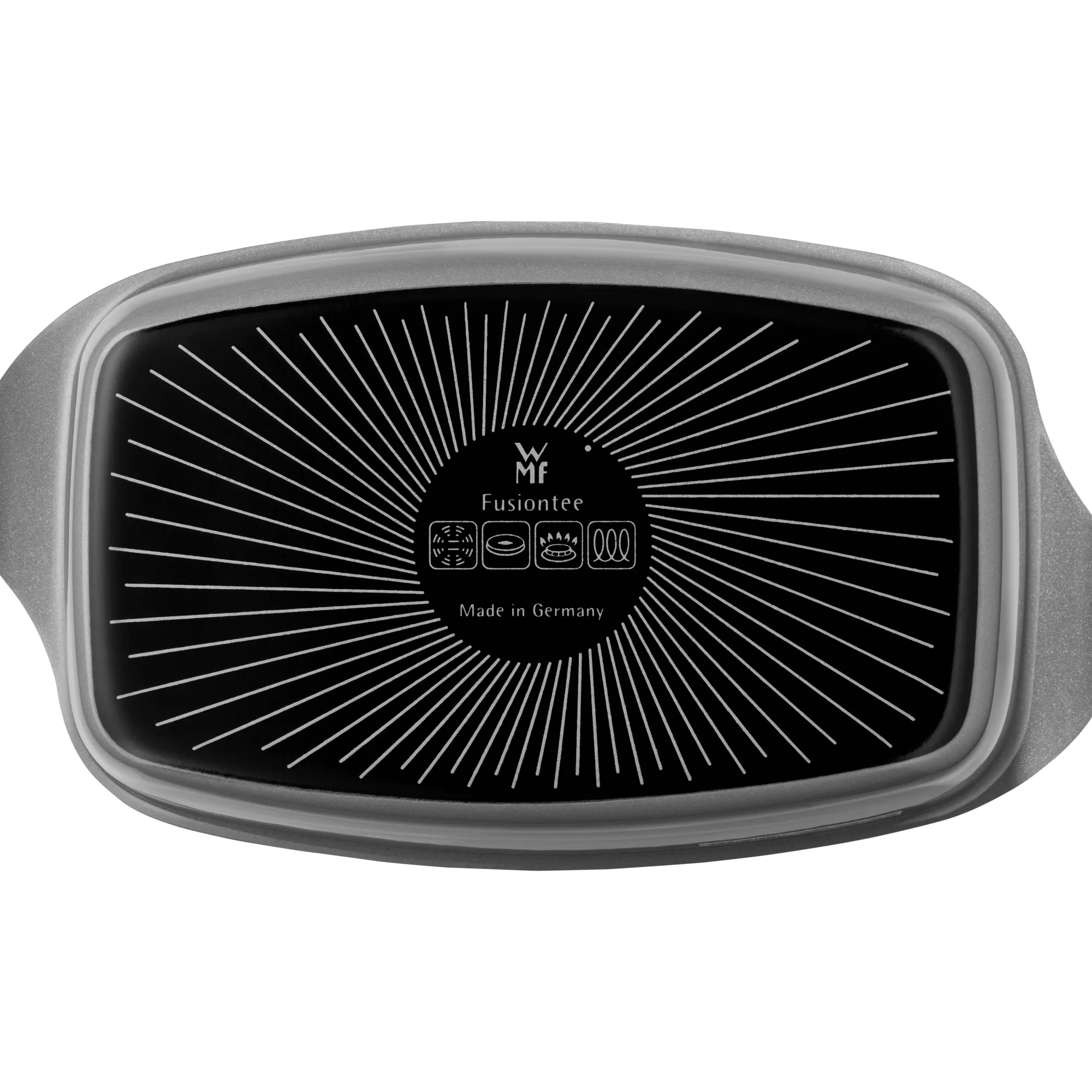 WMF Fusiontec Mineral Bräter mit Glasdeckel, rechteckig, 32 x 21 cm, Platinum| Bräter & Schmortöpfe