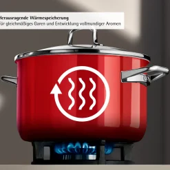 WMF Fusiontec Mineral Pro, Bratentopf mit Deckel, 20 cm, Passion Red| Bratentöpfe