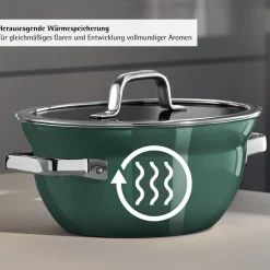 WMF Fusiontec Mineral Pro, Kochschüssel mit Deckel, 20 cm, Eucalyptus Haze| Kochtöpfe