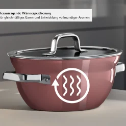 WMF Fusiontec Mineral Pro, Kochschüssel mit Deckel, 24 cm, Rose Quartz| Kochtöpfe