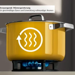 WMF Fusiontec Mineral Pro, Kochtopf mit Deckel, 20 cm, Mango Yellow| Kochtöpfe
