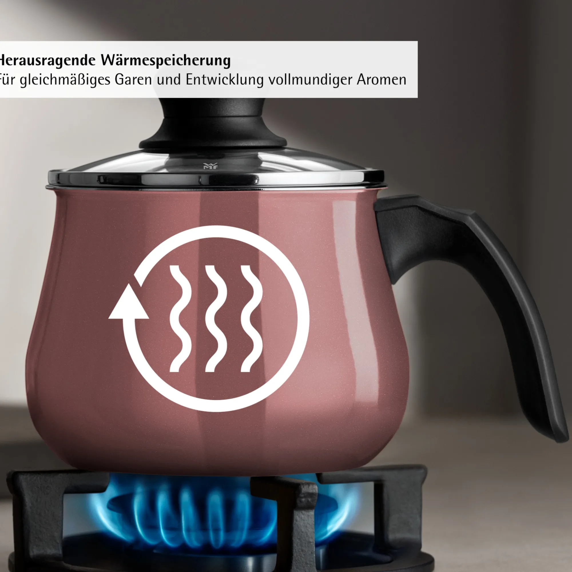 WMF Fusiontec Mineral Pro, Mini-Topf mit Deckel, 12 cm, Rose Quartz| Induktionstöpfe