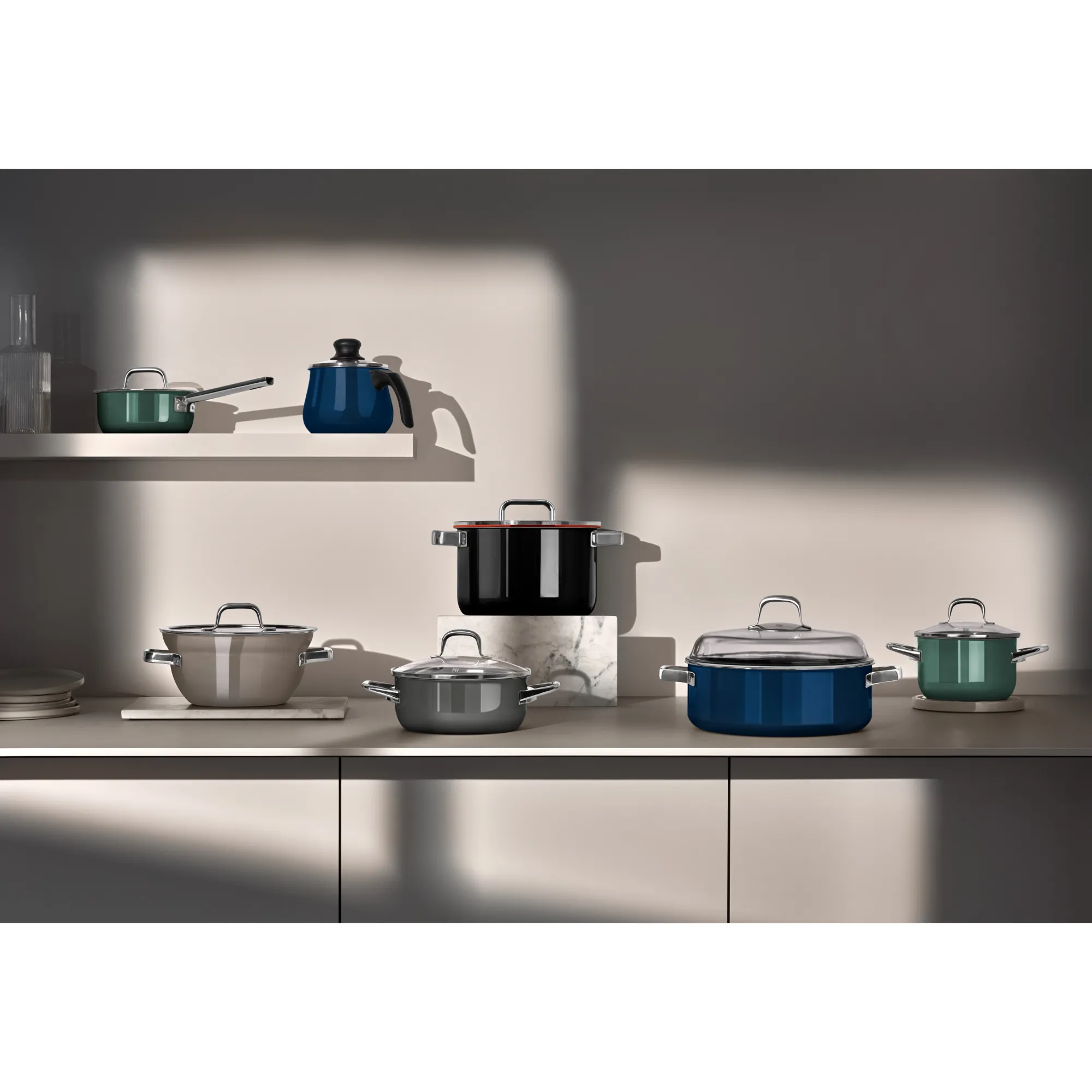 WMF Fusiontec Mineral Pro, Topf-Set, 4-teilig, Eucalyptus Haze| Topfsets