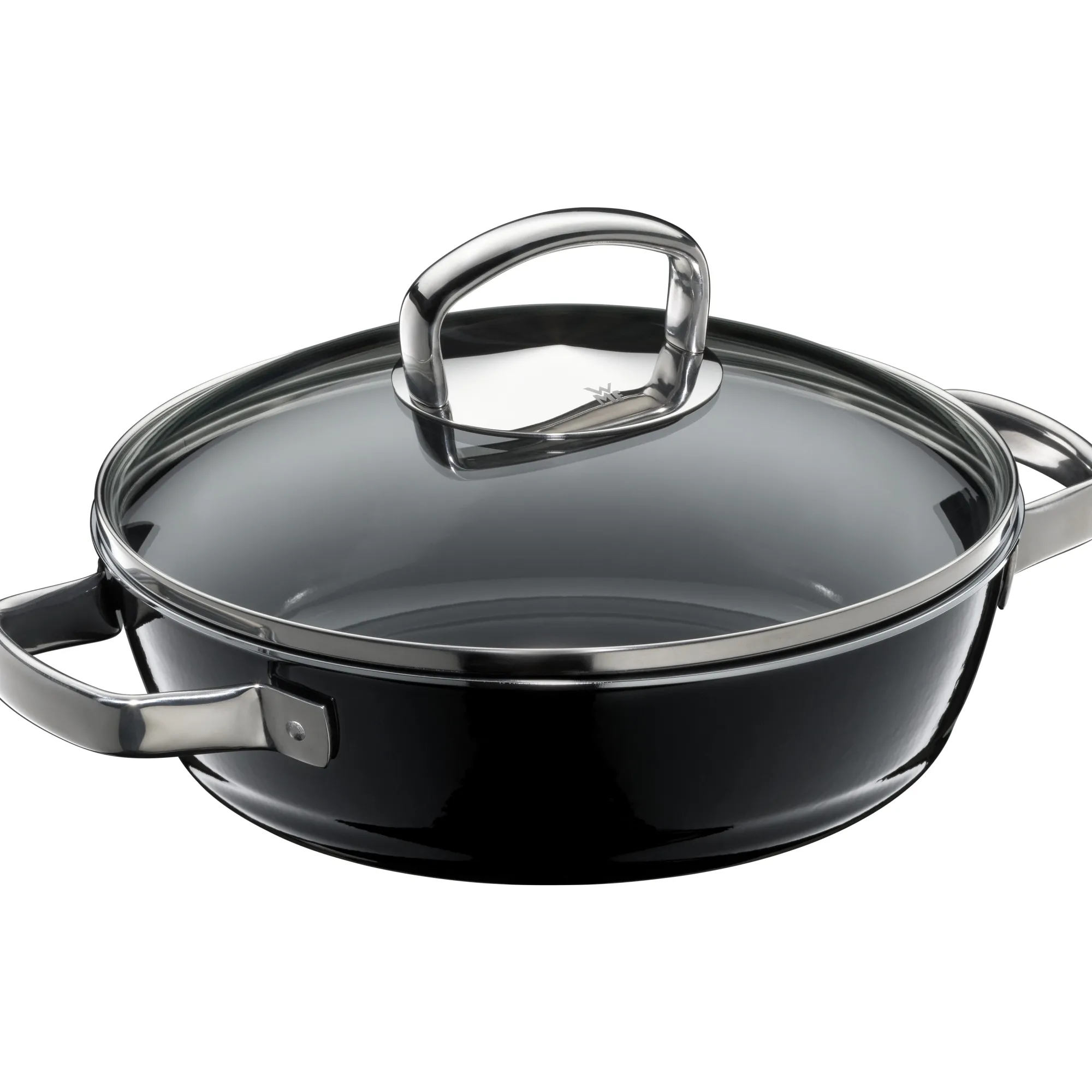 WMF Fusiontec Mineral Schmorpfanne mit Glasdeckel, 24 cm, Black| Schmorpfannen|Pfannen Mit Deckel