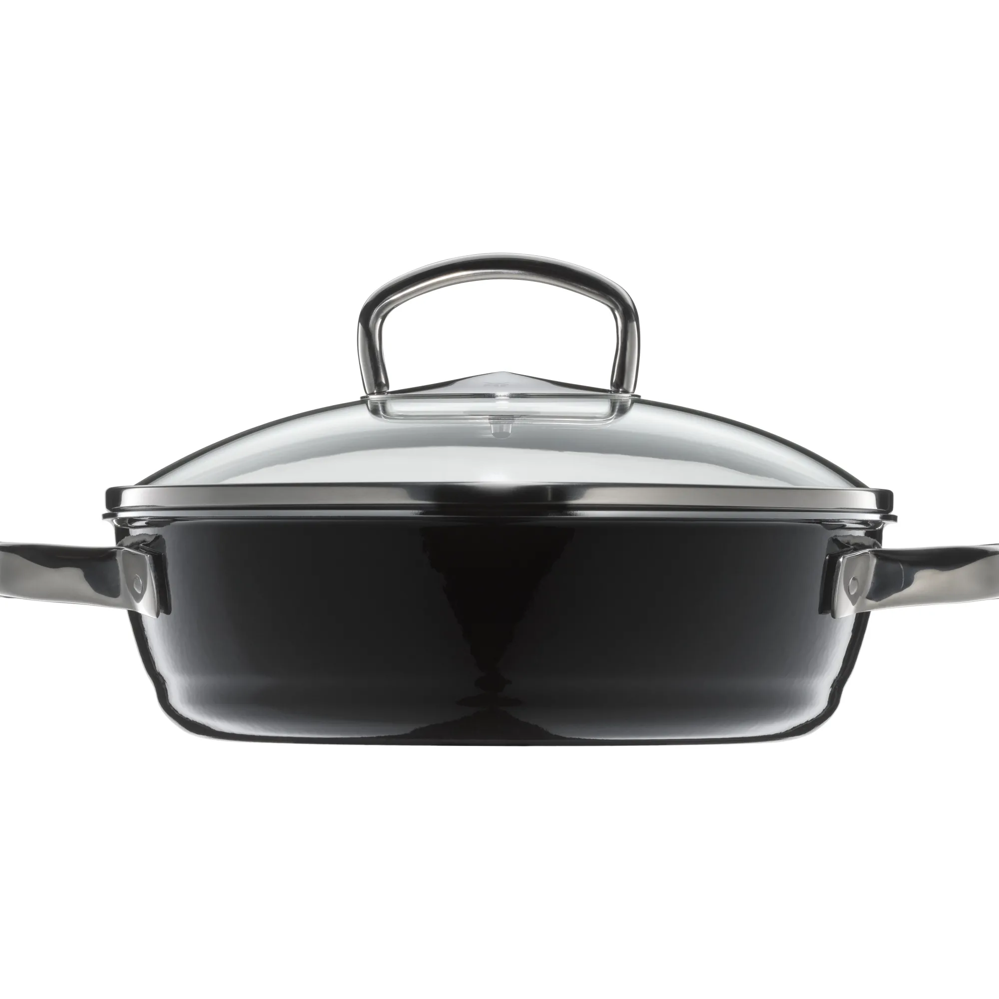 WMF Fusiontec Mineral Schmorpfanne mit Glasdeckel, 24 cm, Black| Schmorpfannen|Pfannen Mit Deckel