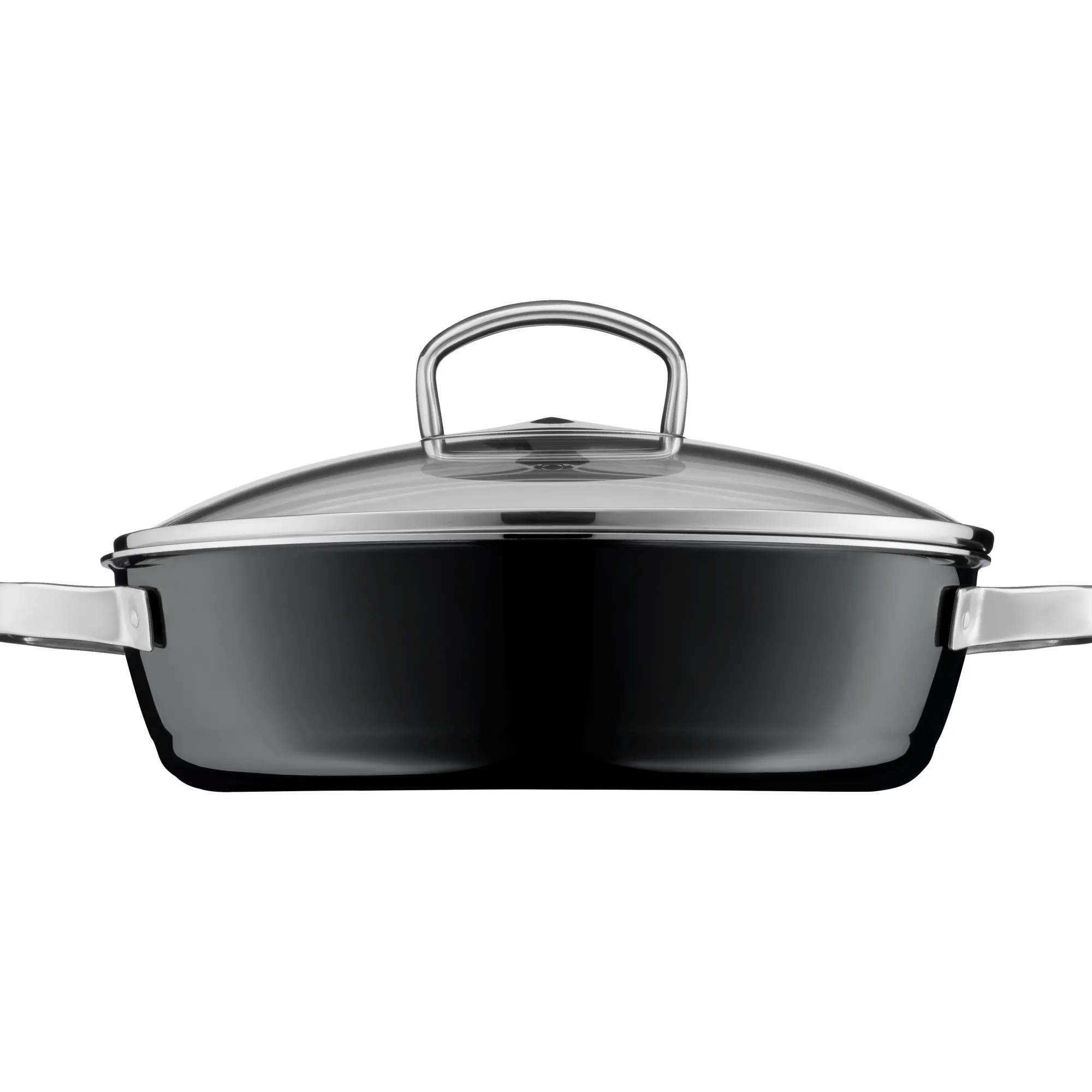 WMF Fusiontec Mineral Schmorpfanne mit Glasdeckel, 28 cm, Black| Schmorpfannen|Pfannen Mit Deckel