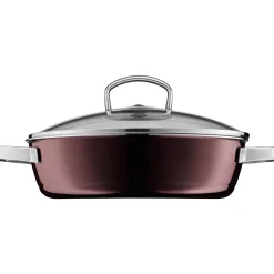 WMF Fusiontec Mineral Schmorpfanne mit Glasdeckel, 28 cm, Rose Quartz| Schmorpfannen|Induktionspfannen