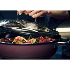 WMF Fusiontec Mineral Schmorpfanne mit Glasdeckel, 28 cm, Rose Quartz| Schmorpfannen|Induktionspfannen