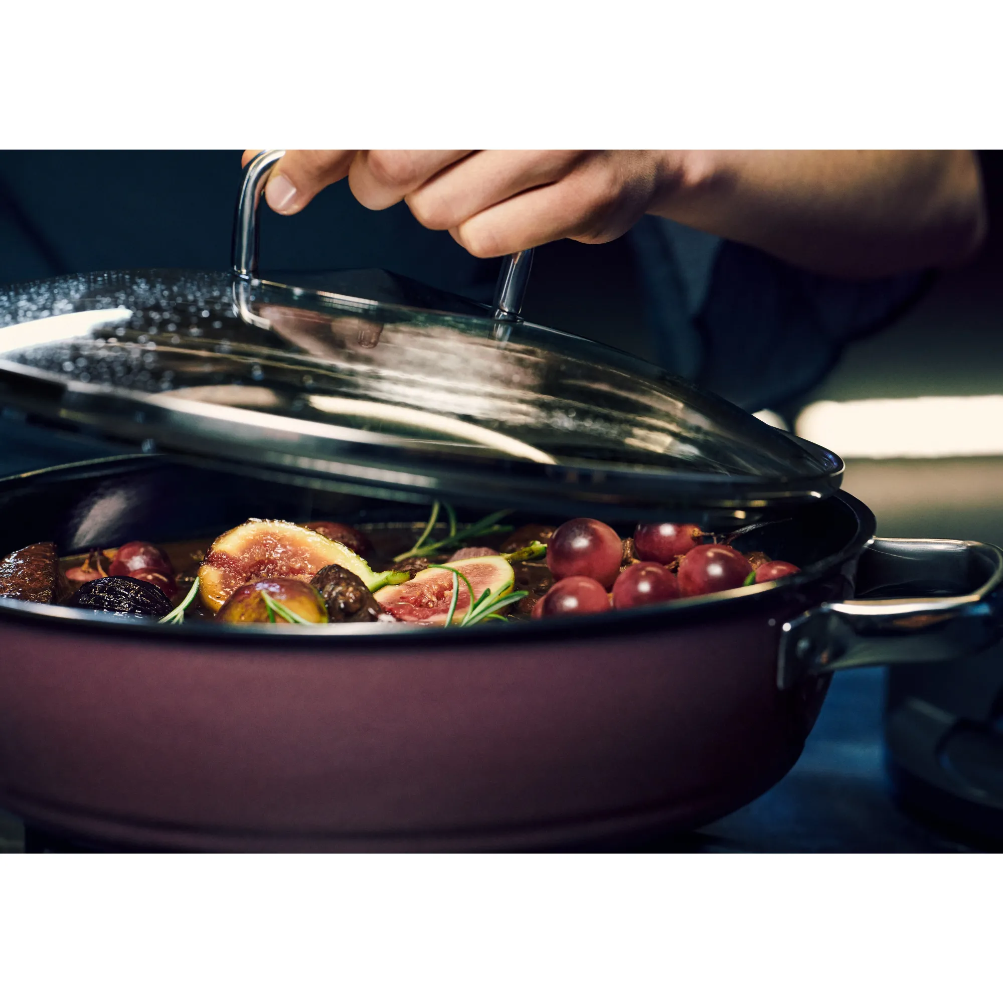 WMF Fusiontec Mineral Schmorpfanne mit Glasdeckel, 28 cm, Rose Quartz| Schmorpfannen|Induktionspfannen