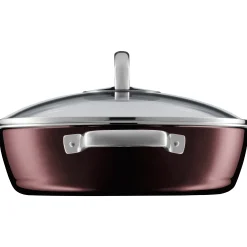WMF Fusiontec Mineral Schmorpfanne mit Glasdeckel, 24 cm, Rose Quartz| Schmorpfannen|Pfannen Mit Deckel