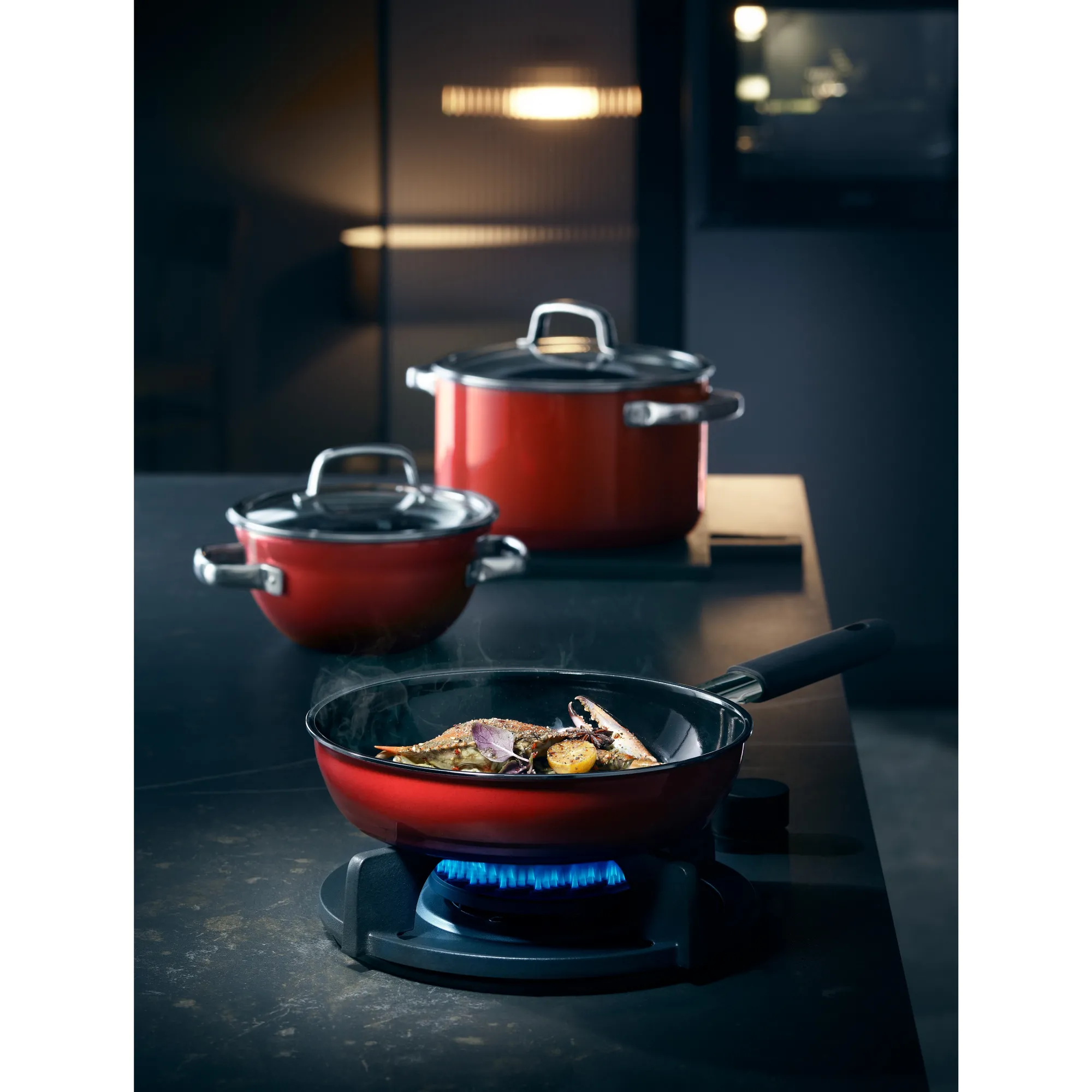 WMF Fusiontec Mineral Stielpfanne, 28 cm, Red| Bratpfannen