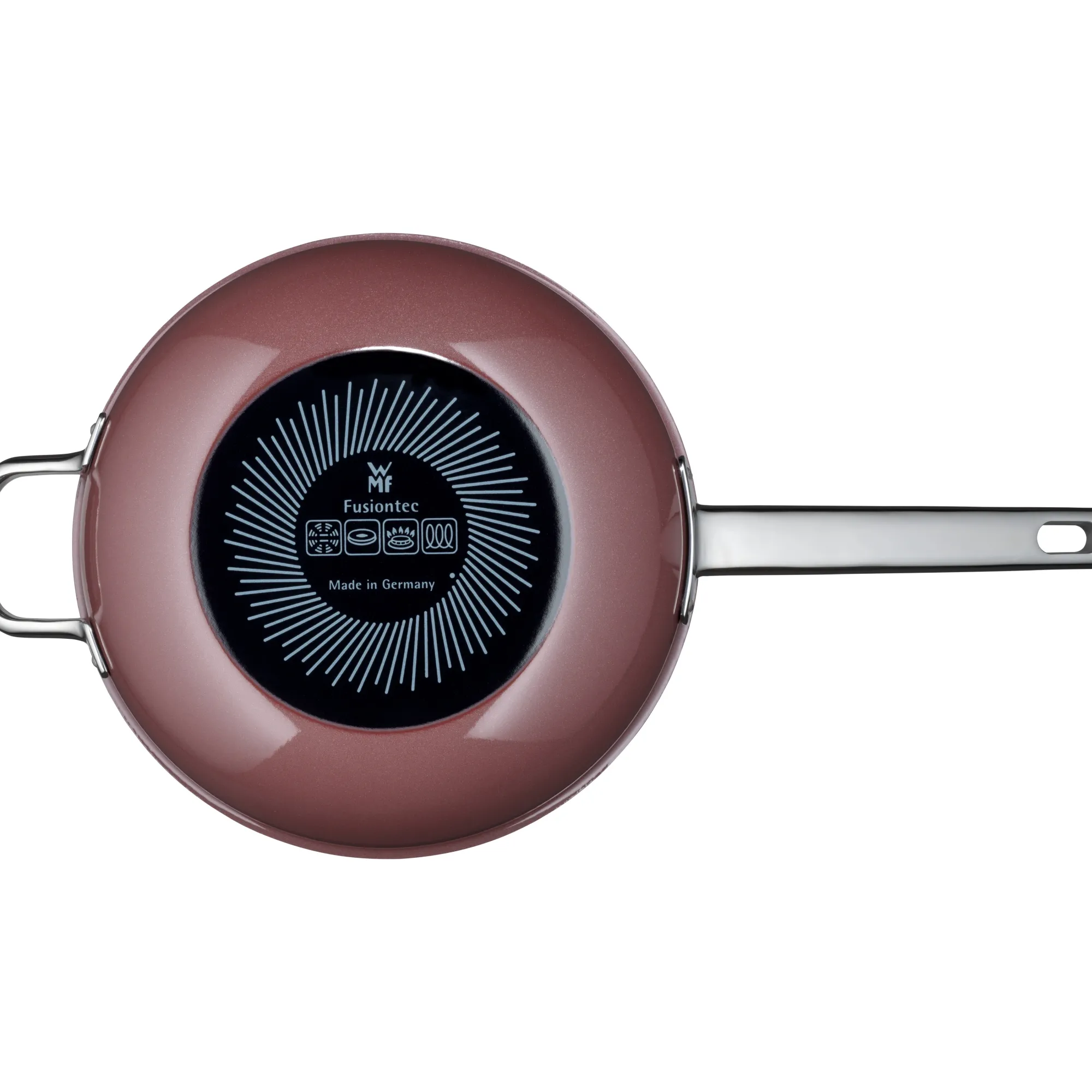 WMF Fusiontec Mineral Wok mit Glasdeckel, 28 cm, Rose Quartz| Woks