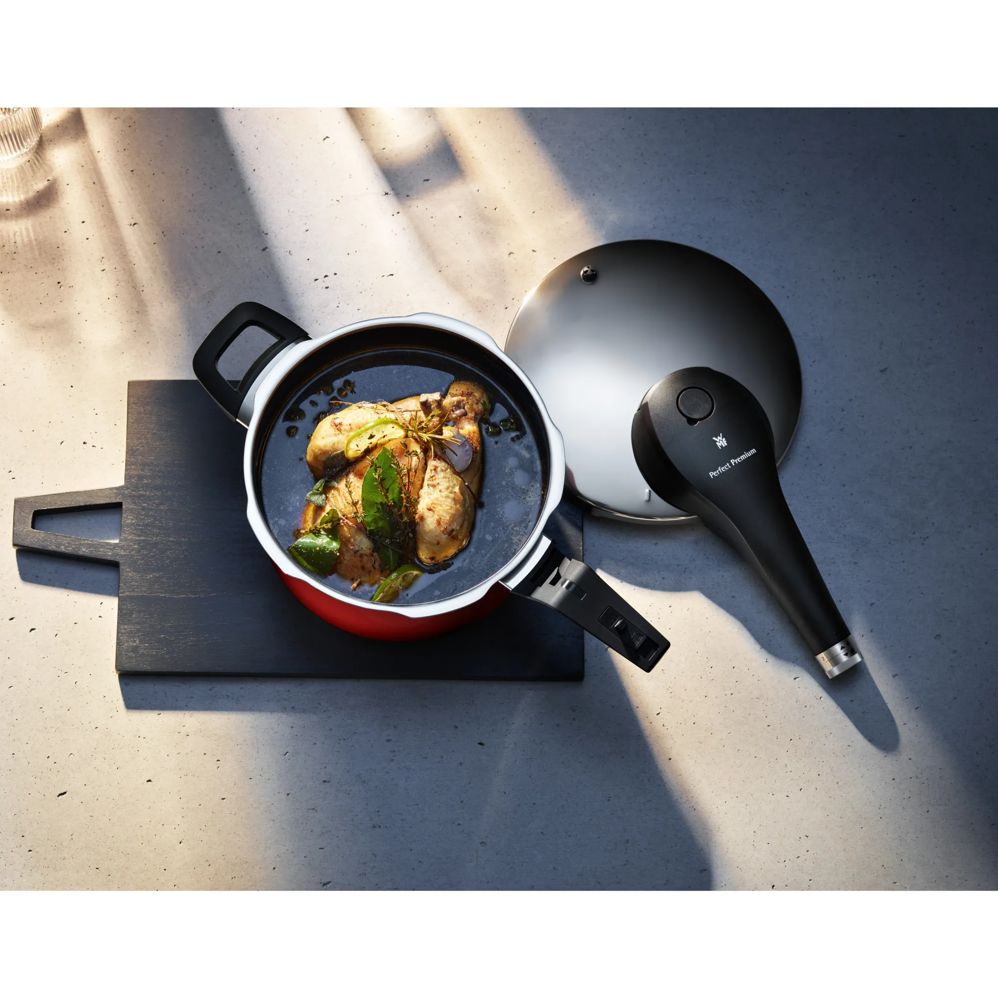 WMF Fusiontec Perfect Premium Schnellkochtopf, 22 cm, 4,5 l Red| Schnellkochtöpfe|Induktionstöpfe