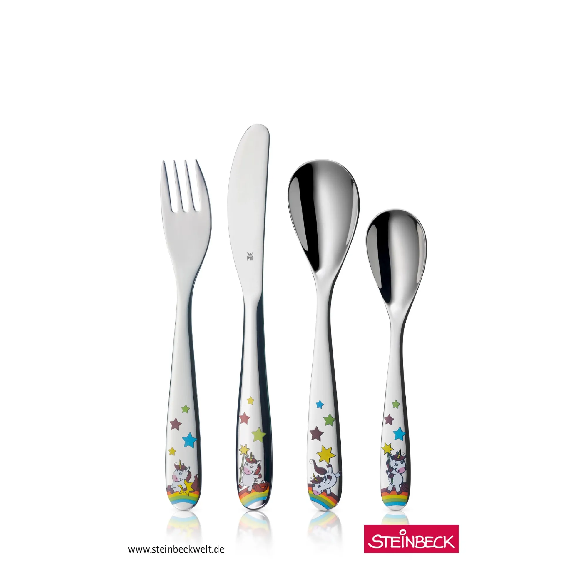 WMF Kinderbesteck-Set Einhorn, 4-teilig|Kinder Besteck-Sets|Kinderbestecke