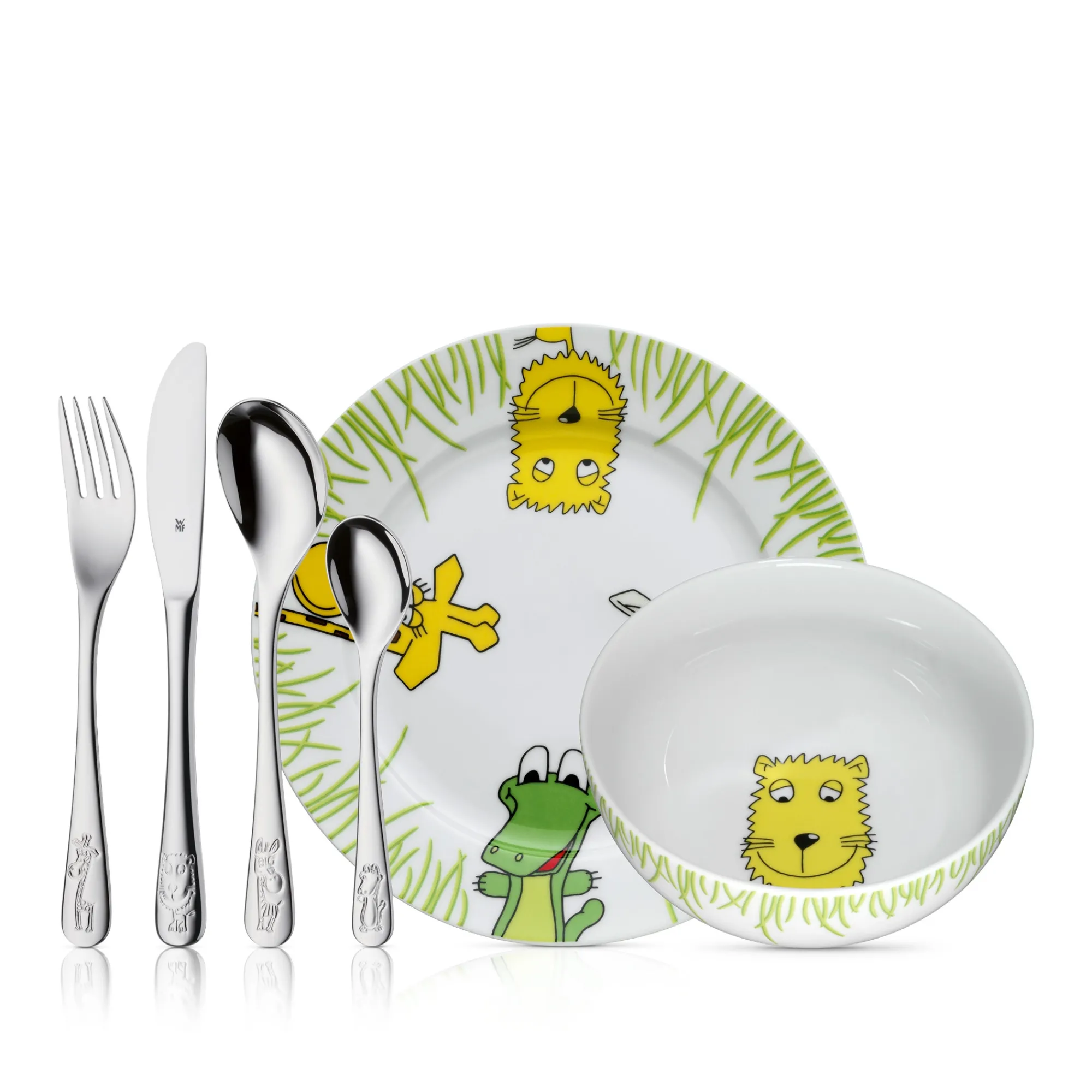 WMF Kindergeschirr-Set Safari, 6-teilig|Kinder Teller|Kindergeschirr