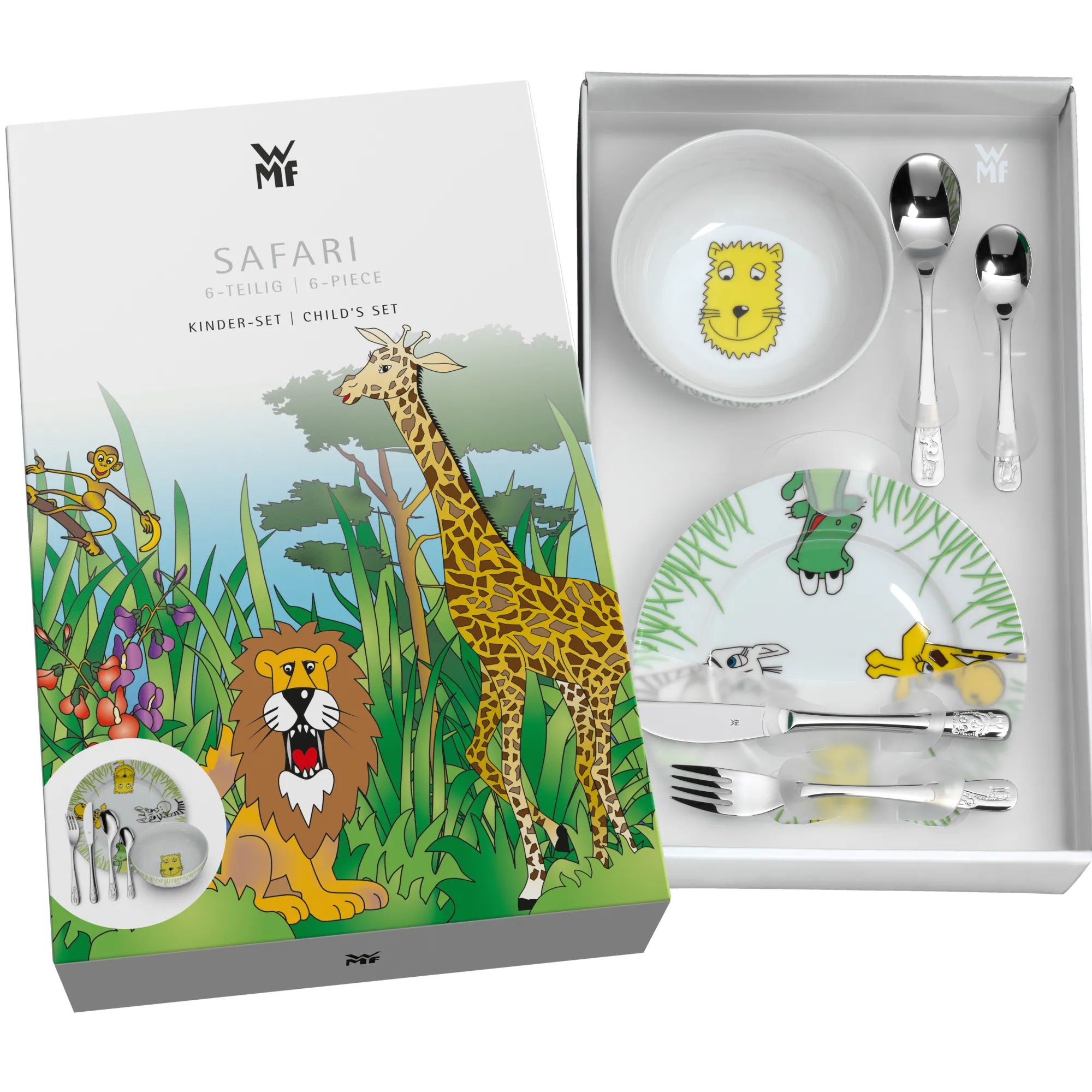 WMF Kindergeschirr-Set Safari, 6-teilig|Kinder Teller|Kindergeschirr