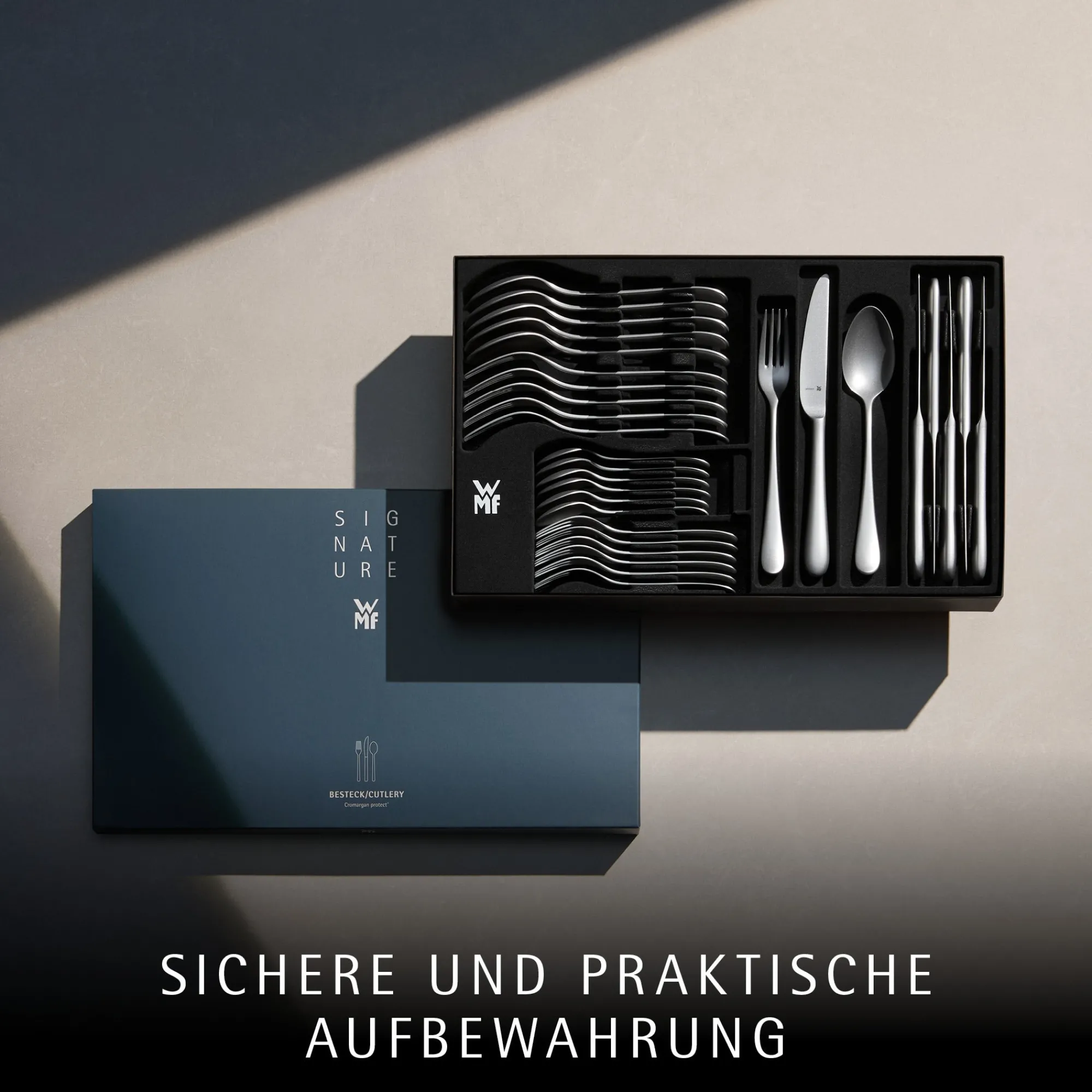 WMF Merit Besteck-Set, 30-teilig, Cromargan protect®, sandgestrahlt| Besteck-Sets