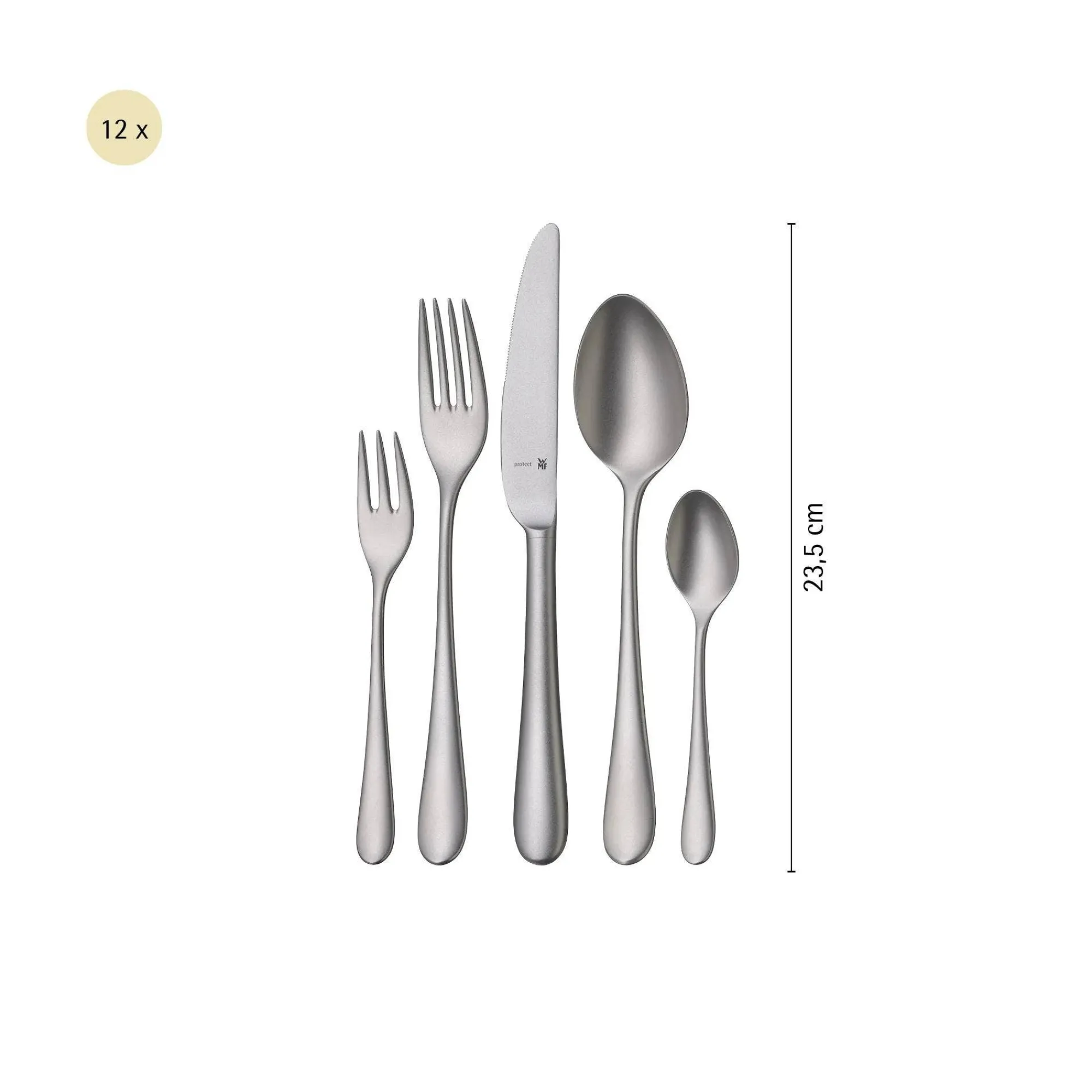 WMF Merit Besteck-Set, 66-teilig, Cromargan protect®, sandgestrahlt| Besteck-Sets
