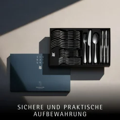 WMF Merit Besteck-Set, 66-teilig, Cromargan protect®, sandgestrahlt| Besteck-Sets