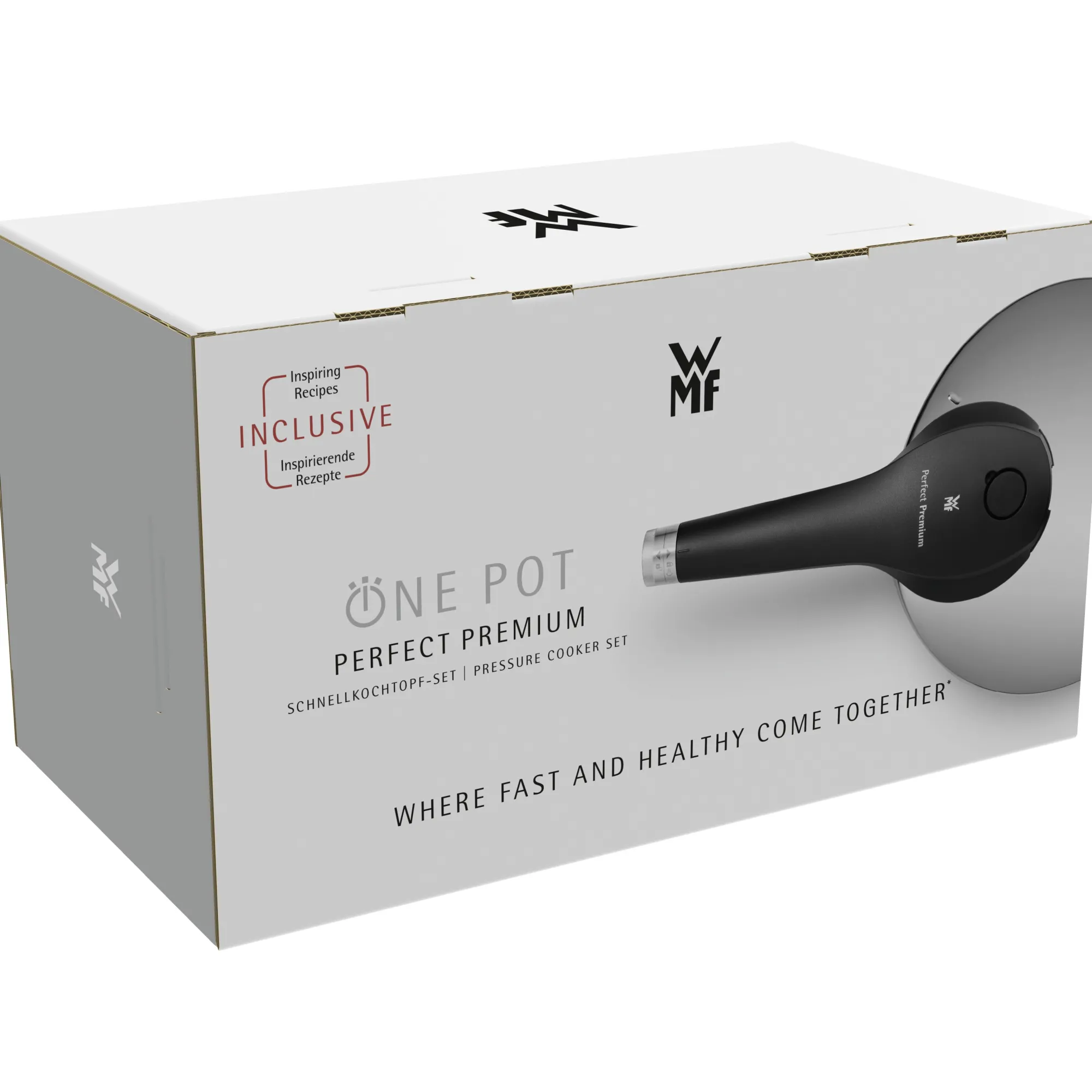 WMF Perfect Premium One Pot Schnellkochtopf-Set mit Dampfgareinsatz, 22 cm, 4,5 und 3,0 Liter| Schnellkochtöpfe|Induktionstöpfe