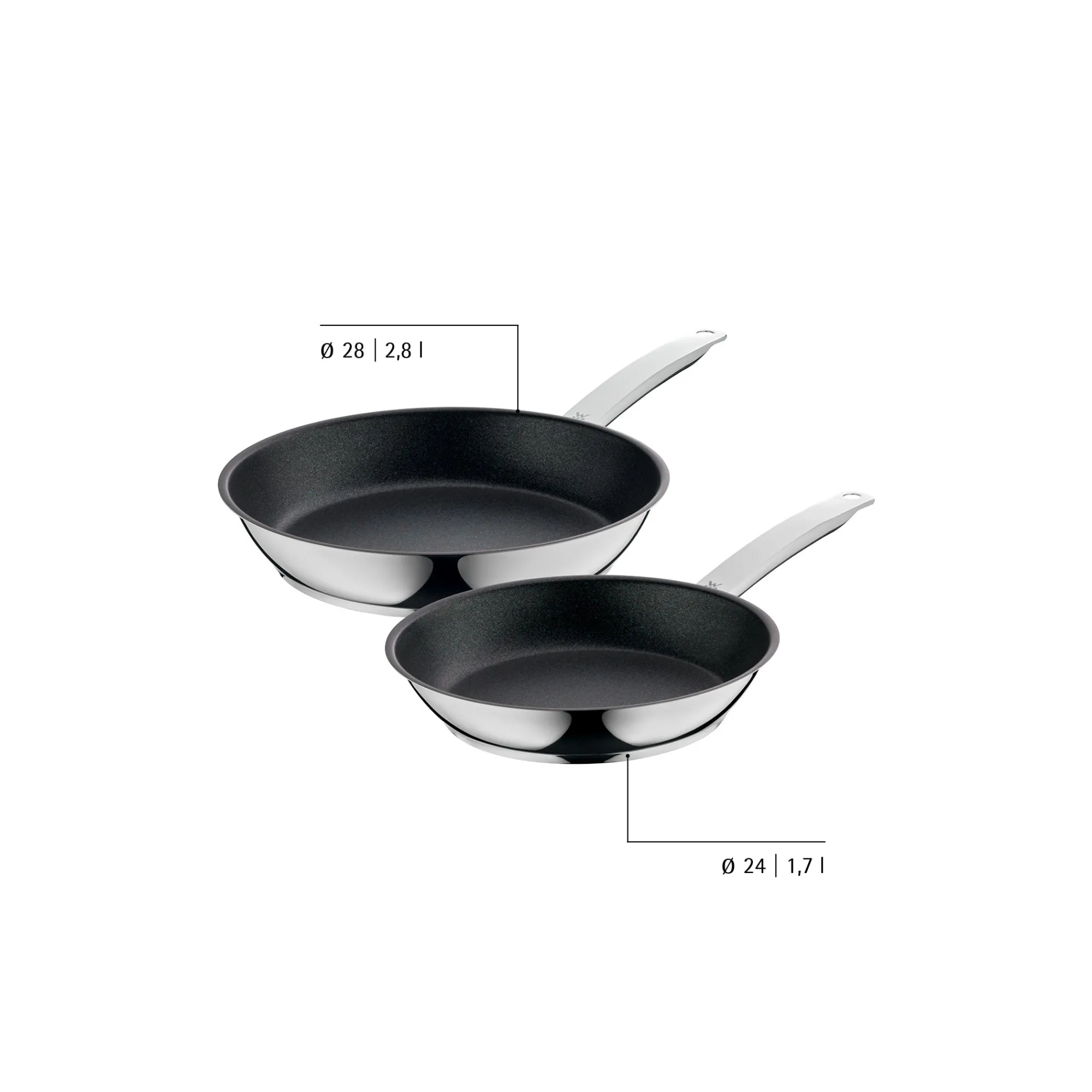 WMF PermaDur Advance Pfannen-Set, 2-teilig, 24 und 28 cm| Pfannen-Sets