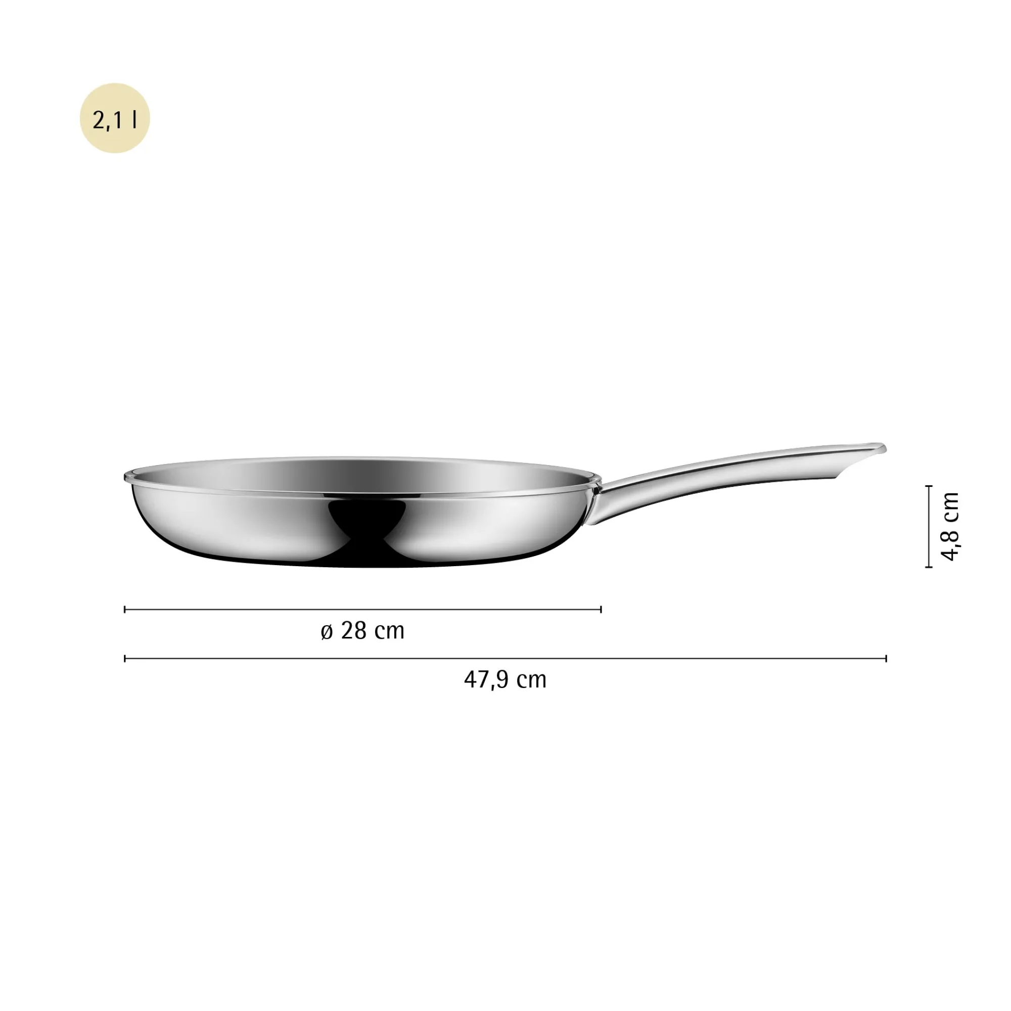 WMF Profi Resist Stielpfanne hoch, 28 cm| Induktionspfannen|Bratpfannen