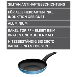 WMF Silit Belluna Stielpfanne, 24 cm, Blau| Induktionspfannen|Bratpfannen