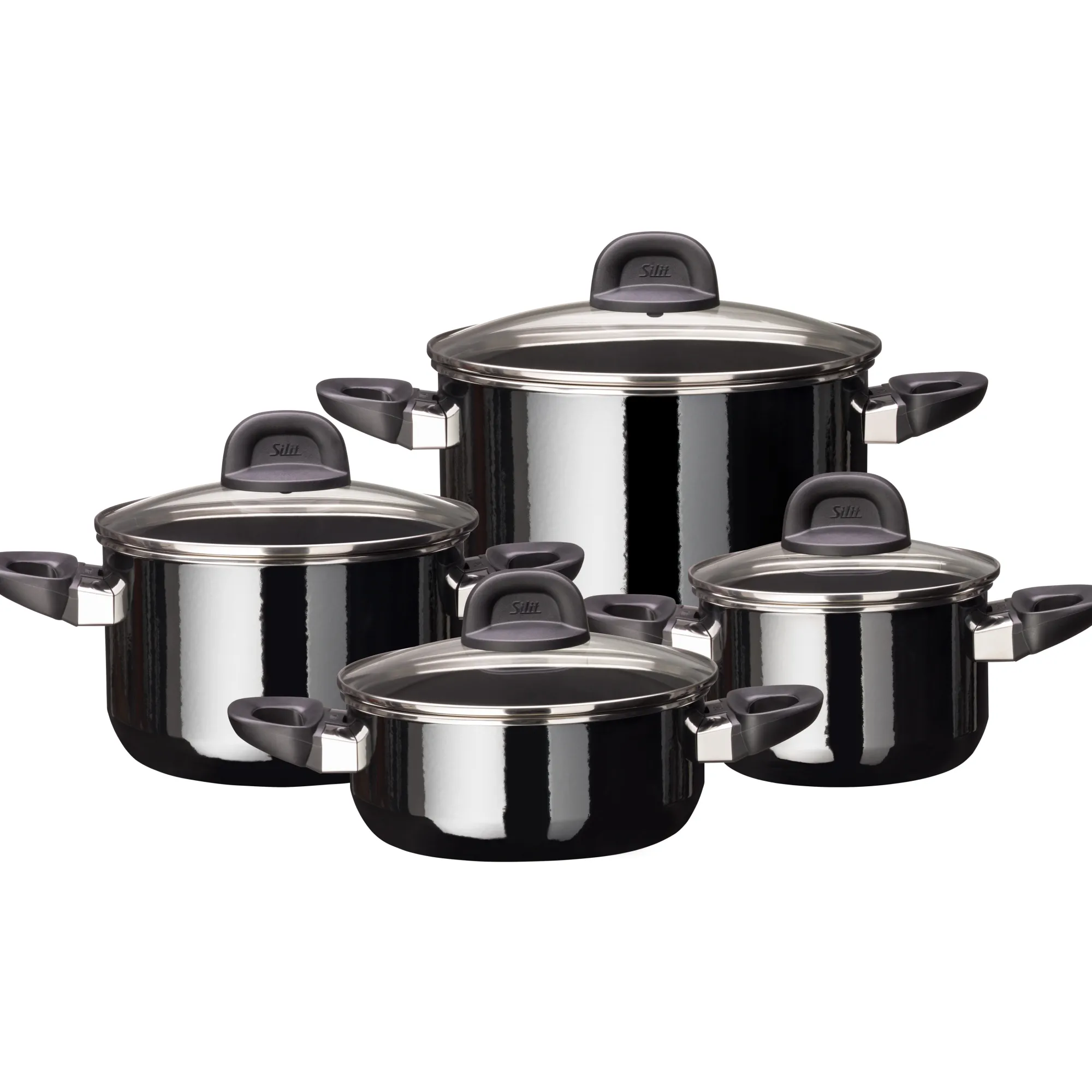 WMF Silit Silargan® Modesto Topf-Set 4-teilig, Black| Topfsets