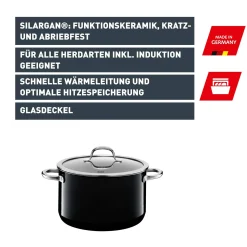 WMF Silit Silargan® Passion Bratentopf mit Deckel, 20 cm, Black| Bratentöpfe