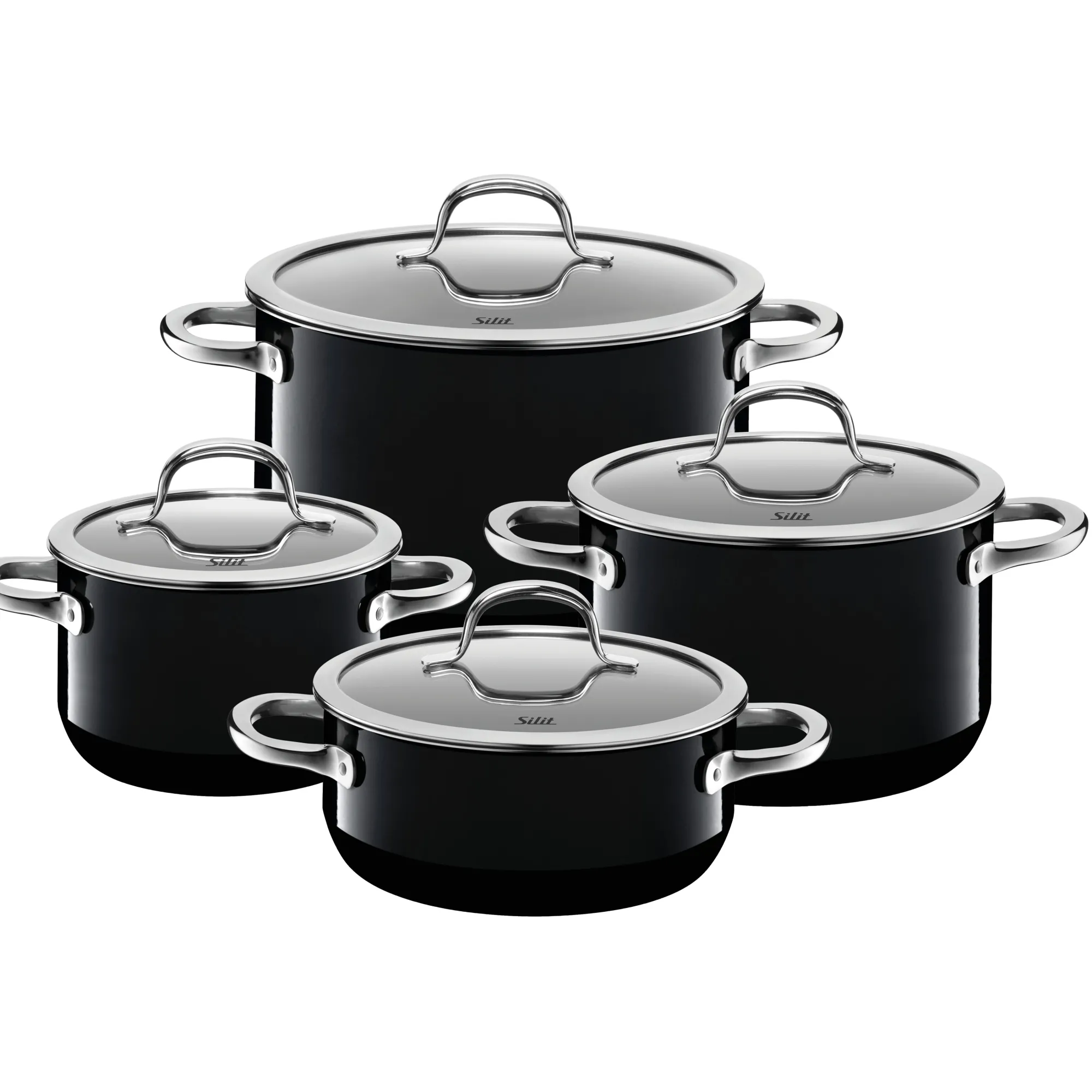 WMF Silit Silargan® Passion Topf-Set, 4-teilig, Black| Topfsets