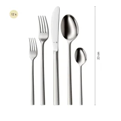WMF Sonic Besteck-Set, 66-teilig, Cromargan protect®| Besteck-Sets