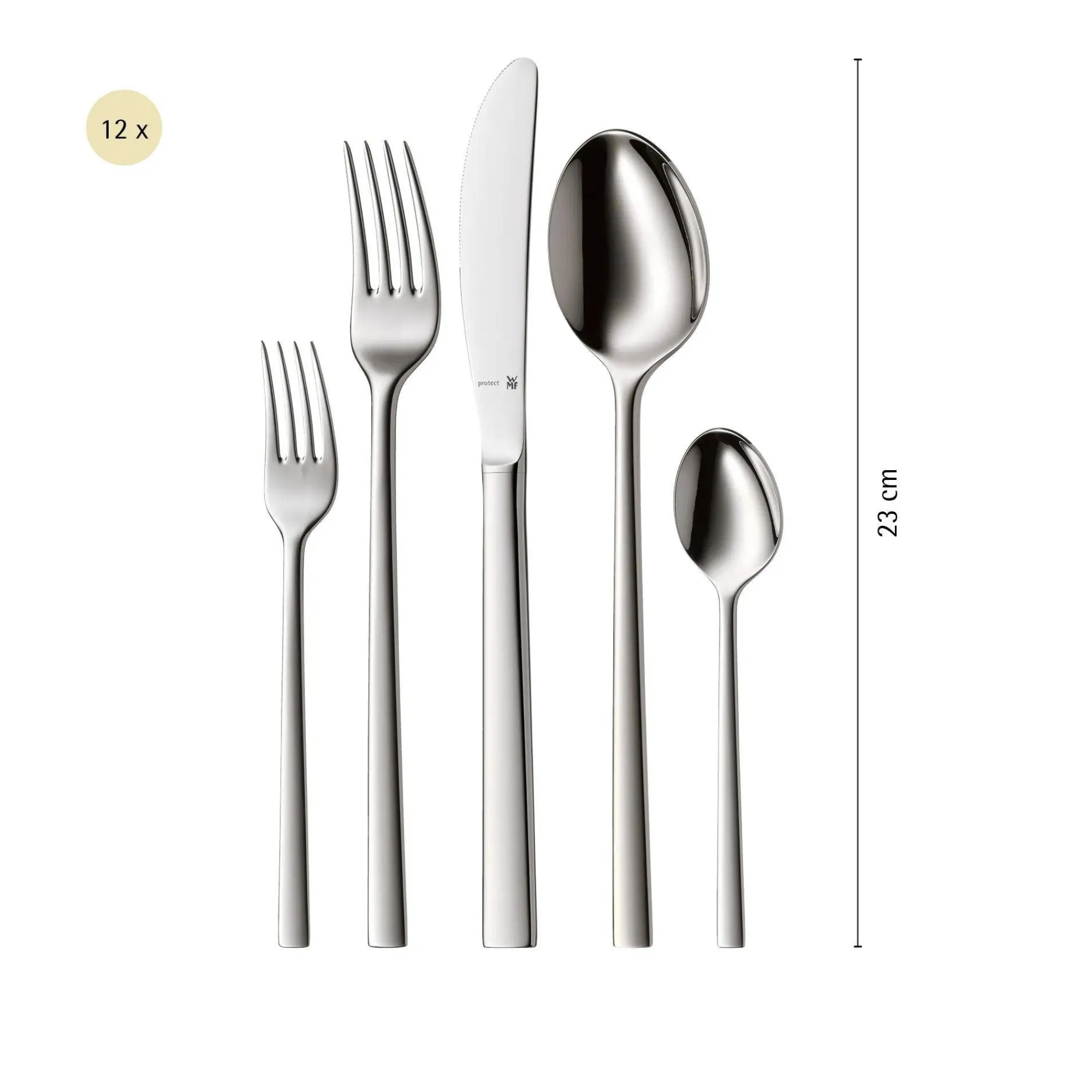 WMF Sonic Besteck-Set, 66-teilig, Cromargan protect®| Besteck-Sets