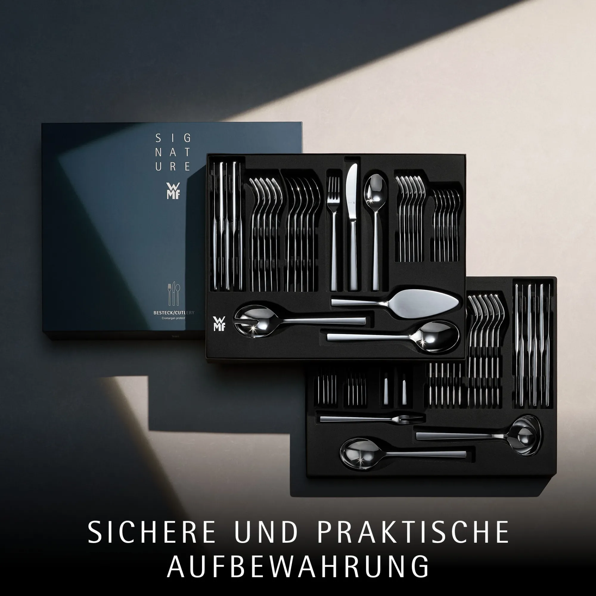 WMF Sonic Besteck-Set, 66-teilig, Cromargan protect®| Besteck-Sets