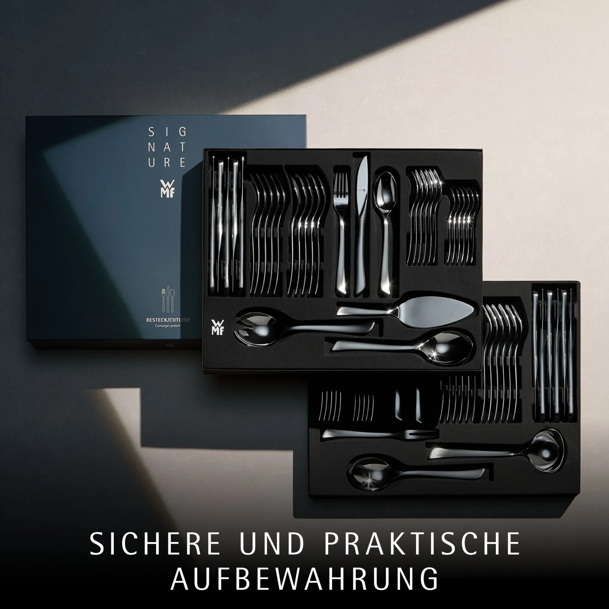 WMF Virginia Besteck-Set, 66-teilig, Cromargan protect®| Besteck-Sets