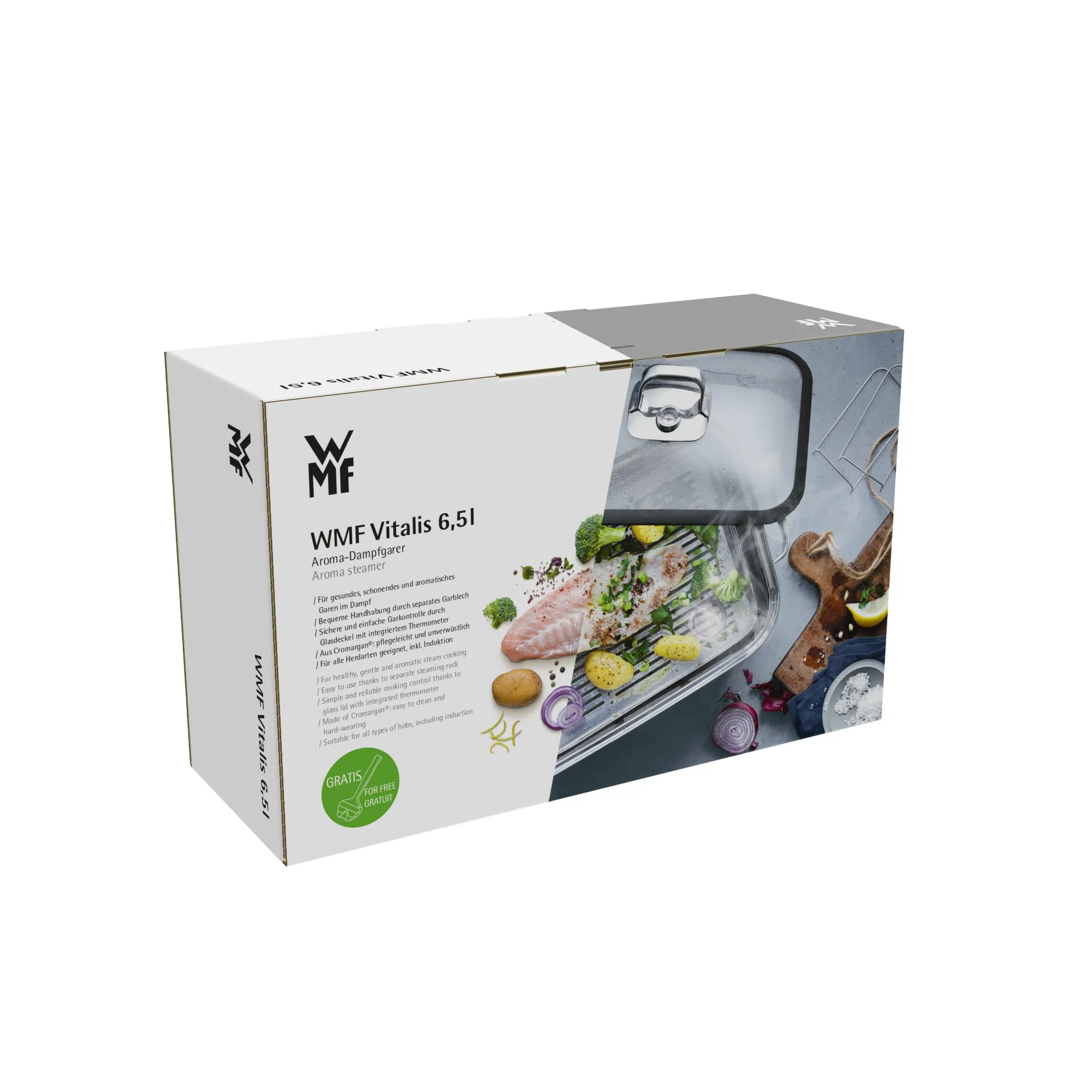 WMF Vitalis Aroma-Dampfgarer 6,5 l mit Spargelzange| Dampfgarer