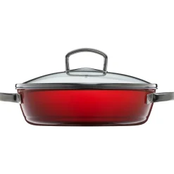 WMF Fusiontec Mineral Roasting Pan 28cm Red with lid| Schmorpfannen|Pfannen Mit Deckel
